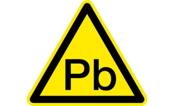 un panneau de signalisation jaune avec l'inscription "Pb" indique un danger lié au plomb, ce visuel symbolise la prévoyance que procure le diagnostic plomb (ou CREP)